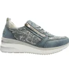 D2401 Laced Wedge Shoe - Blue Multi