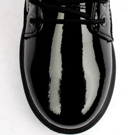 Lk7504 Laced Boot - Black Patent