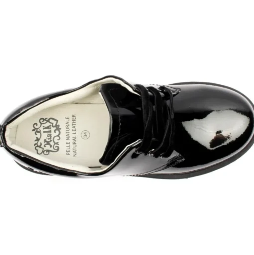 Lk8654 Laced Shoe - Black Patent