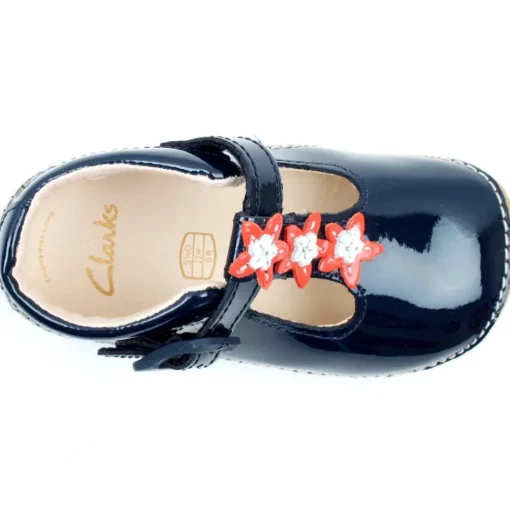 Tiny Flower T Prewalker - Navy Patent H
