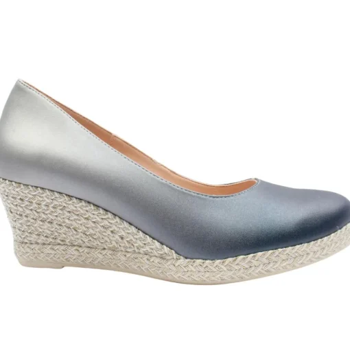 Wedge Shoe 6019 - Navy Silver